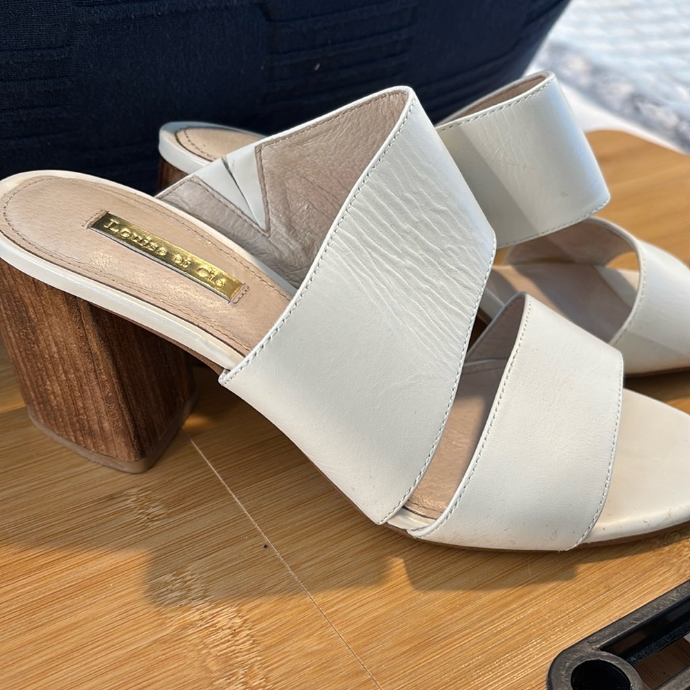 Gently worn Louise et Cie Lo-Kapa Triangle Heels Satina Calf 8 M.